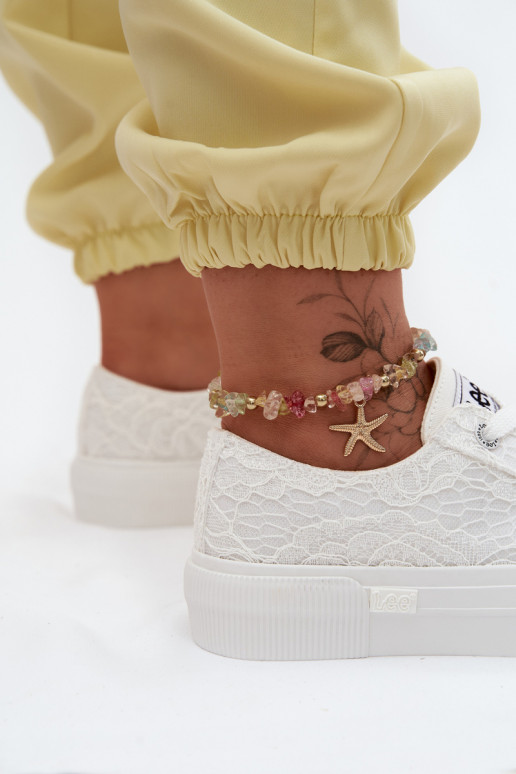 Casual shoes with lace motifs and platform LEE ISLA LACE INOMEN LOIN 50261003.1FG in white