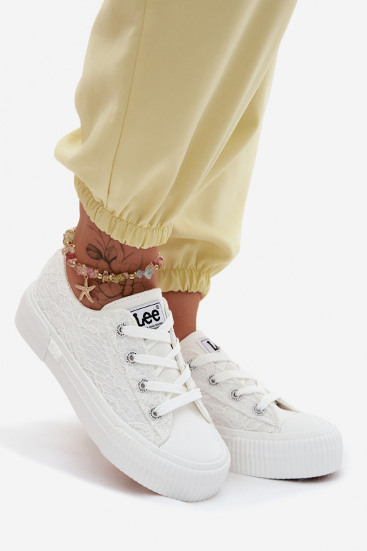 Women's Lace Sneakers On Platform LEE ISLA LACE WOMEN LOW 50261003.1FG White