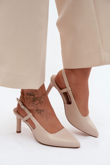 Women's High Heel Sandals Sergio Leone SK157 Beige