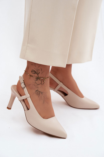 Women's sandals with heels Sergio Leone SK157 in sand 2