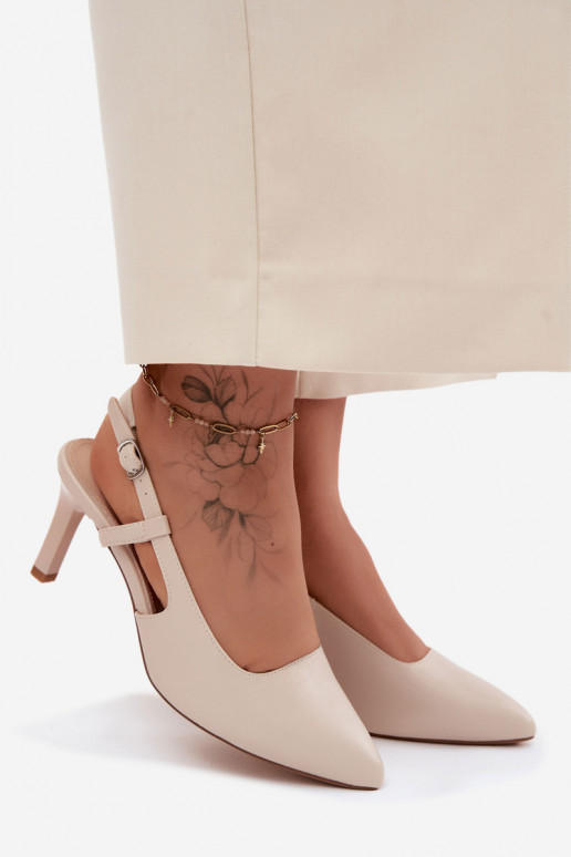 Women's High Heel Sandals Sergio Leone SK157 Beige