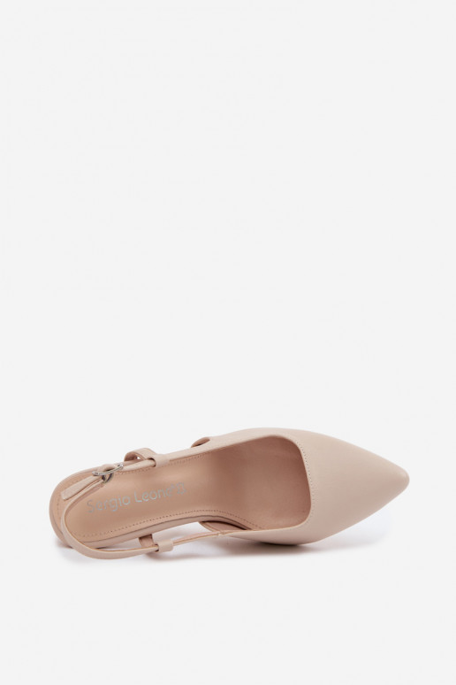 Women's High Heel Sandals Sergio Leone SK157 Beige