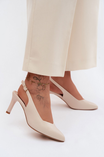 Women's Slim Heel Sandals Sergio Leone SK158 Beige 2