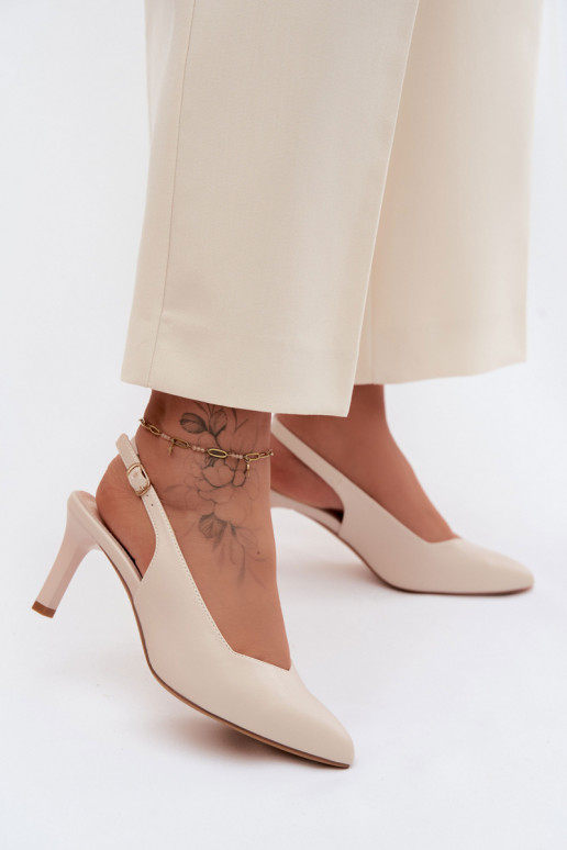 Women's Slim Heel Sandals Sergio Leone SK158 Beige