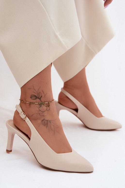 Women's Slim Heel Sandals Sergio Leone SK158 Beige