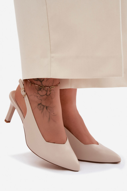 Women's Slim Heel Sandals Sergio Leone SK158 Beige