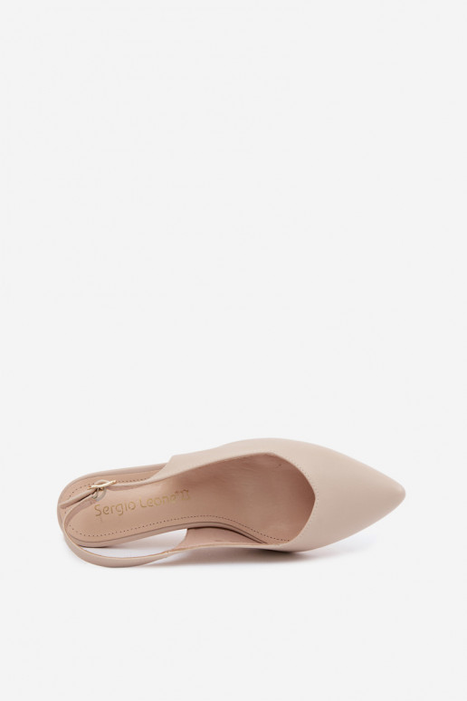 Women's Slim Heel Sandals Sergio Leone SK158 Beige