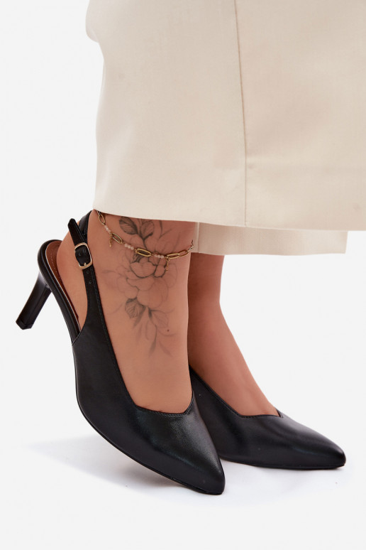 Women's Slim Heeled Sandals Sergio Leone SK158 Black