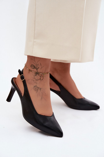 Women's sandals on thin heels Sergio Leone SK158 in black 2