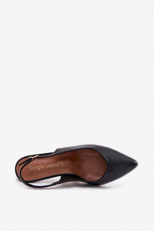 Women's Slim Heeled Sandals Sergio Leone SK158 Black