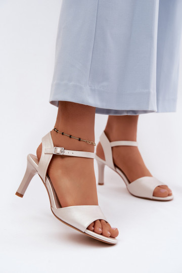 Women's Slim Heel Sandals Sergio Leone SK347 Silver 2