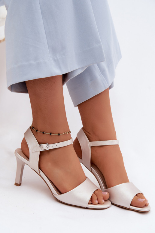 Women's Slim Heel Sandals Sergio Leone SK347 Silver