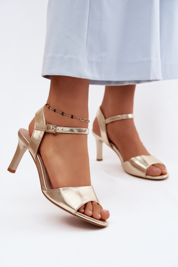 Women's Slim Heeled Sandals Sergio Leone SK347 Gold 2