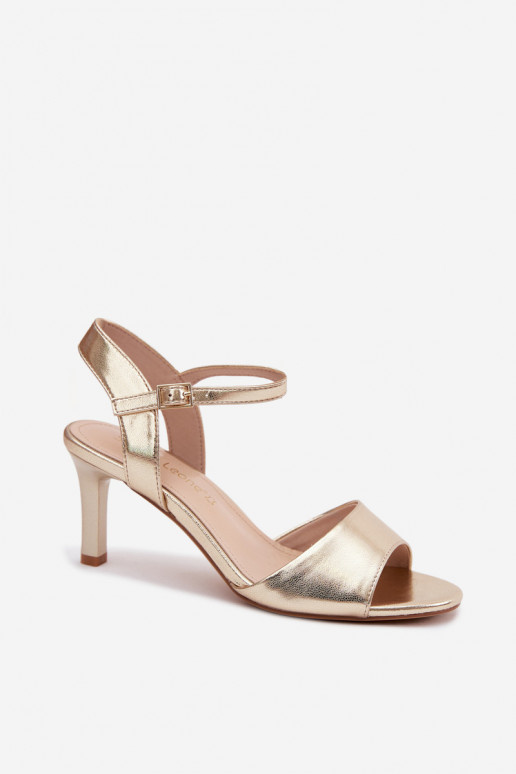 Women's Slim Heeled Sandals Sergio Leone SK347 Gold