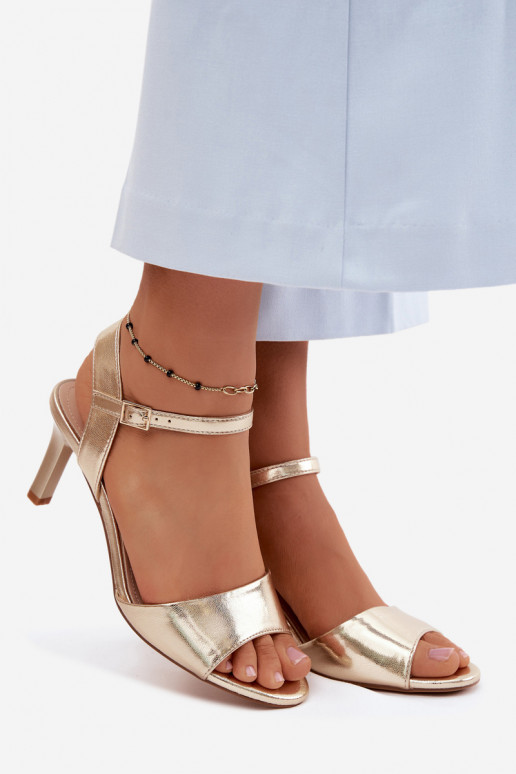 Women's Slim Heeled Sandals Sergio Leone SK347 Gold