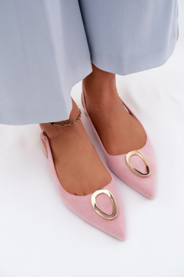 Women's Flat-Heeled Sandals With Decoration Pink Sparkle 2