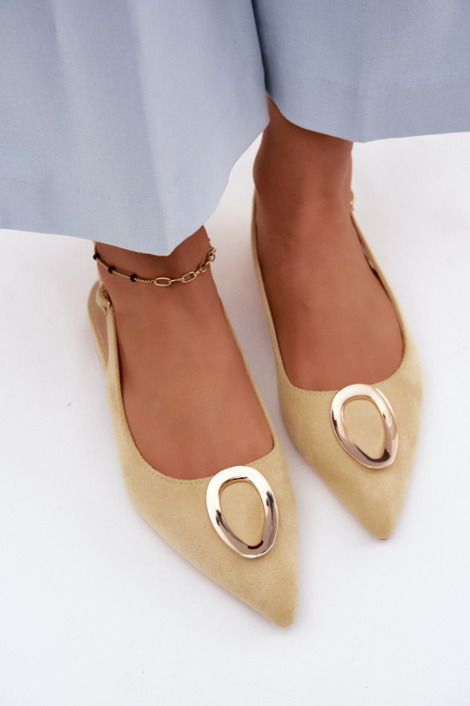 Women's Flat Heeled Sandals With Decoration Yellow Sparkle