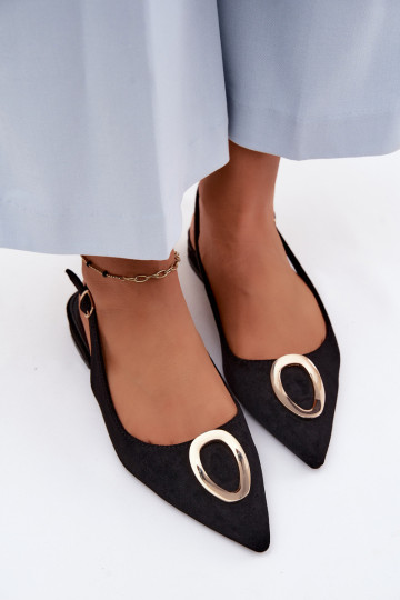 Women's Flat Heeled Sandals With Embellishment Black Sparkle