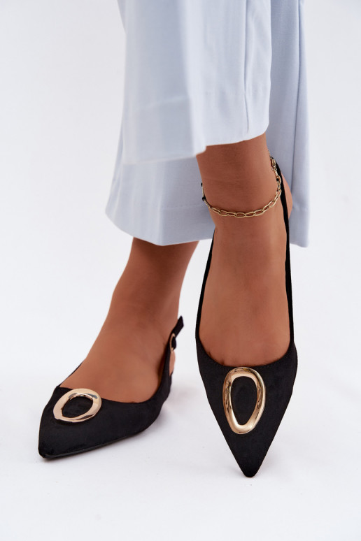 Women's Flat Heeled Sandals With Embellishment Black Sparkle