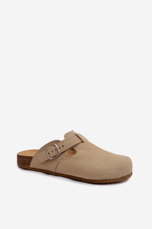 Leather Mules With Buckle Zazoo 1905 Pistachio