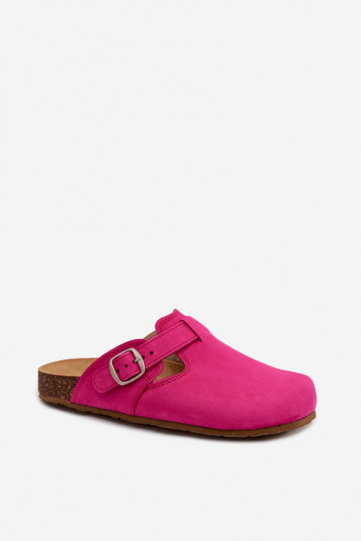 Leather Mules with Buckle Zazoo 1905 Fuchsia