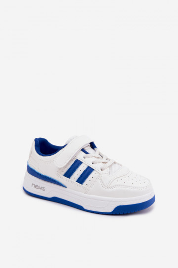 Children's sneakers with sticky fasteners white-blue Neressa