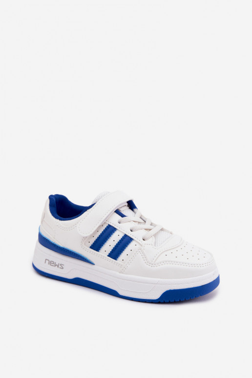 Sneakersy Dziecięce Na Rzep Biało-Niebieskie Neressa