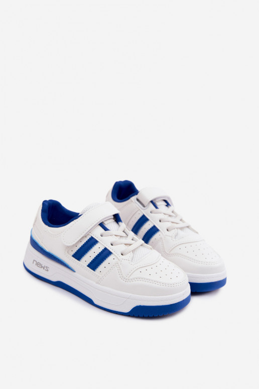 Sneakersy Dziecięce Na Rzep Biało-Niebieskie Neressa