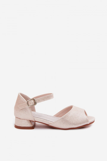 Shiny children's sandals sand color Pebble 2