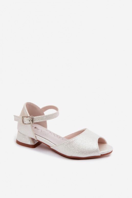 Sparkling Children's White Sandals Pebble