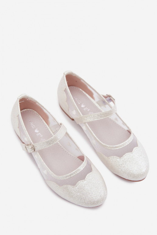 Sparkly Girls' Ballerinas Mesh Heart White Binky