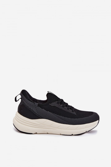 Men's slip-on sports shoes with platform Kobbo 102421 black color 2