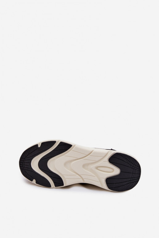 Buty Sportowe Męskie Materiałowe Sneakersy Wsuwane Na Platformie Kobbo 102421 Czarne