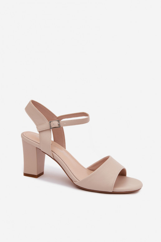 Women's high-heeled sandals Sergio Leone SK861 sand color