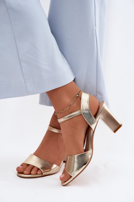 Sergio Leone SK861 women's heeled sandals in gold