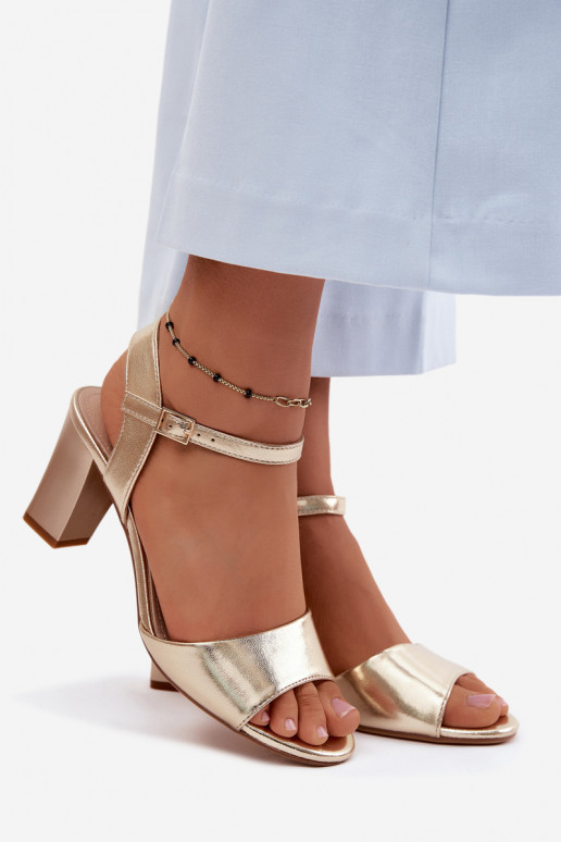 Sergio Leone SK861 women's heeled sandals in gold