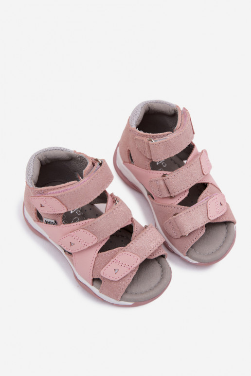 Bartek 84405-85 shiny sandals for girls in pink