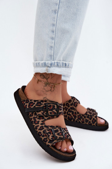 D.Franklin DFSH407011 women's platform slippers with leopard print