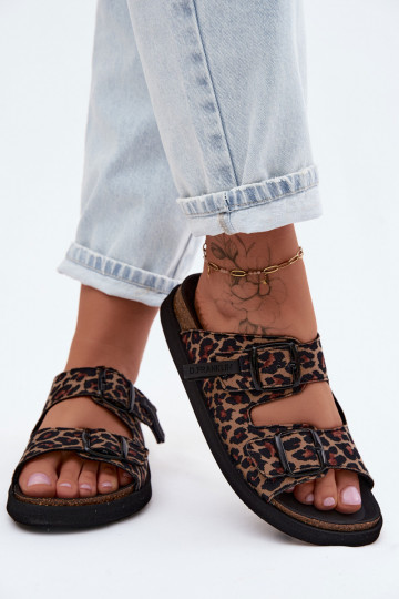 D.Franklin DFSH407011 women's platform slippers with leopard print 2