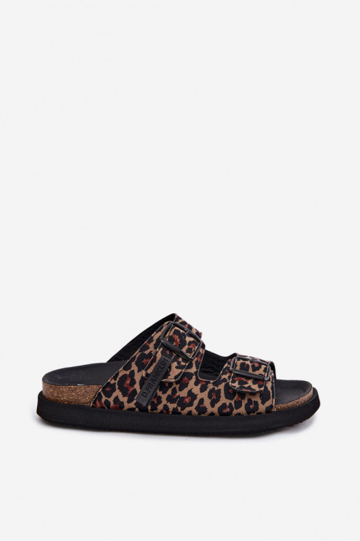 D.Franklin DFSH407011 women's platform slippers with leopard print