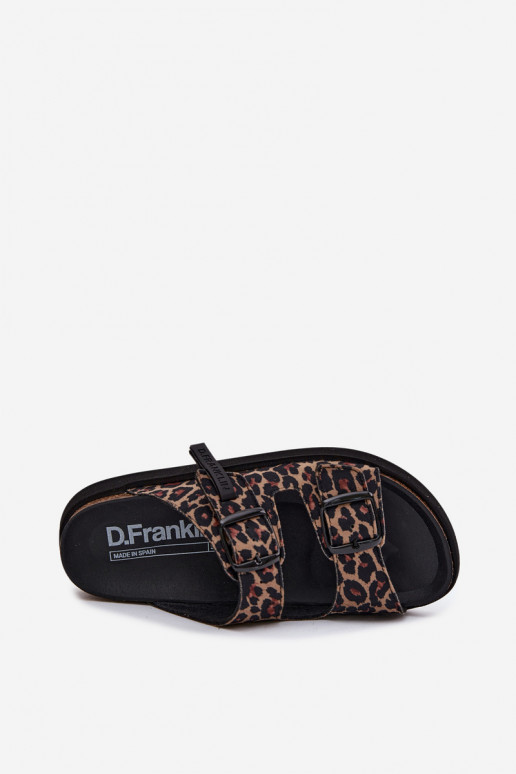 D.Franklin DFSH407011 moteriškos šlepetės su platforma ir leopardų raštais