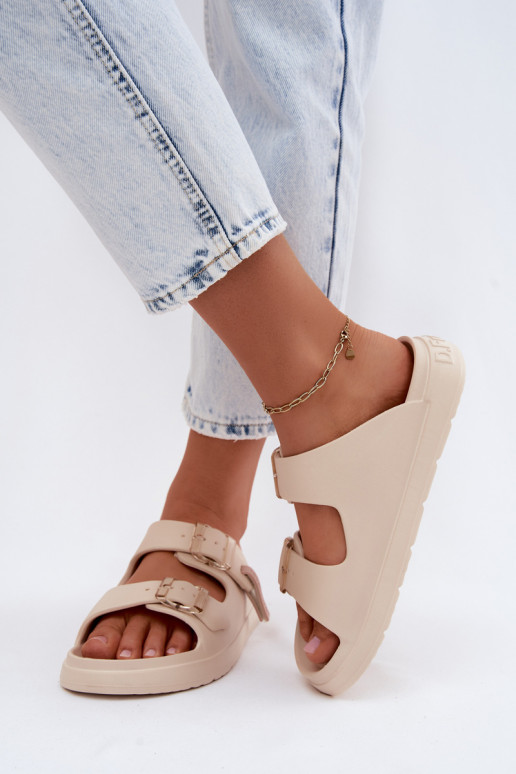 Foam Women's Slides With Clips D.Franklin DFSH413003 Beige