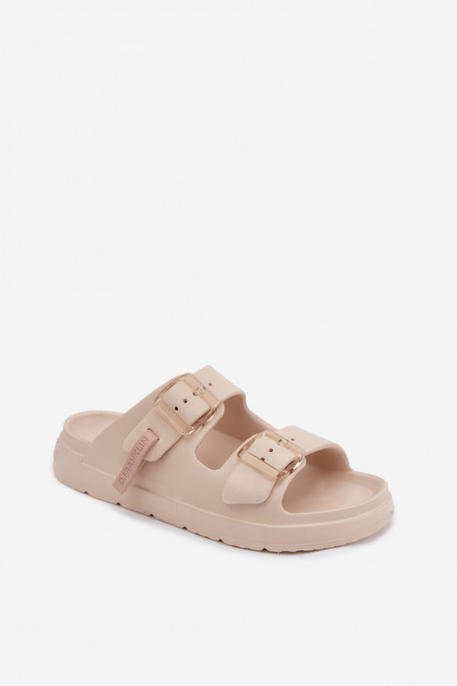 Foam Women's Slides With Clips D.Franklin DFSH413003 Beige