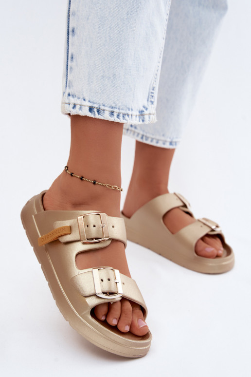 Foam Women's Slides With Buckles D. Franklin DFSH413002 Gold