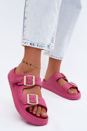 Light women's slippers with buckles D.Franklin DFSH413005 pink 2