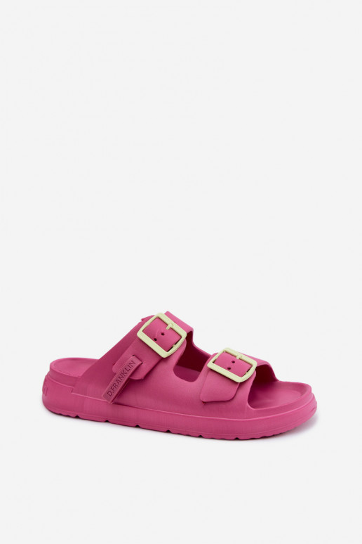 Light women's slippers with buckles D.Franklin DFSH413005 pink