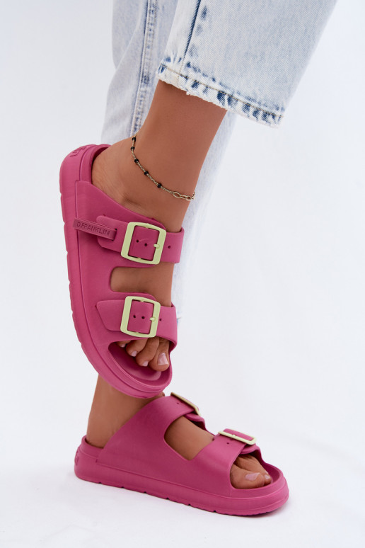 Foam Women's Slides With Buckles D.Franklin DFSH413005 Fuchsia
