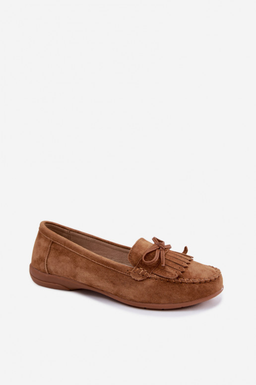 Women's Moccasins Made of Natural Suede Camel Vantae