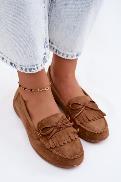 Women's Moccasins Made of Natural Suede Camel Vantae