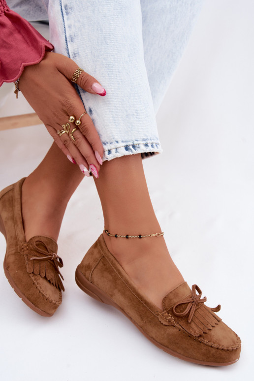 Women's Moccasins Made of Natural Suede Camel Vantae